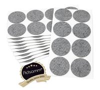 Adsamm® / 80 x deslizantes de Fieltro autoadhesivos/Gris/ø 60 mm/Redondo/Deslizantes de Fieltro para Muebles de 3,5 mm de Grosor/Deslizantes para Muebles y Suelos