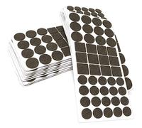 Adsamm® / 880 x almohadillas de fieltro / marrón / diferentes tamaños / Ø 28 mm / Ø 20 mm / 25x25 mm / Protectores de suelo para patas de mueble / auto-adhesivos / con grosor de 3,5 mm