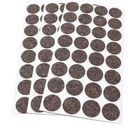 Adsamm® / 96 x almohadillas de fieltro de lana genuino / Ø 26 mm / marrón / redondo / Protectores de suelo para patas de mueble / auto-adhesivos / con grosor de 3 mm