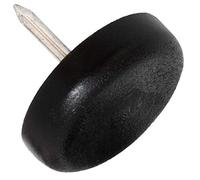 Adsamm PG-N-BL-22-16 PG-N-BL-22-16 deslizadores de plástico con clavo, color negro, diámetro de 22 mm