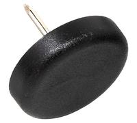 Adsamm PG-N-BL-25-4 4 Deslizadores de plástico con Clavo, Negro, Ø 25 mm