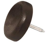 Adsamm PG-N-BR-22-4 4 Deslizadores de plástico con Clavo, Marrón, Ø 22 mm