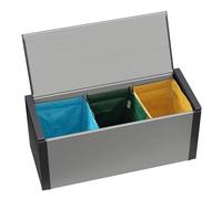 Adventa: Baúl para recogida diferenciada de resina de PVC y PP, fácil de montar, resistente, apto para ambientes interiores y exteriores, 85 x 34 x 38 cm, gris