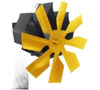 Advokingtap 1 paquete de ventilador de chimenea alimentado por calor montado en la pared para estufa de leña, abrazadera de tubo de aleación de aluminio silenciosa, circulación eficiente, negro