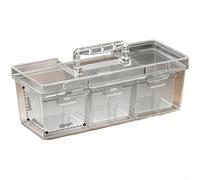 Advokingtap Caja de almacenamiento de herramientas de plástico transparente con separadores extraíbles, organizador apilable de polipropileno 293 X 113 X 9 cm para tornillos y piezas pequeñas en