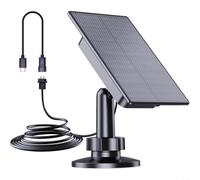 Advokingtap Cargador monocristalino del panel solar de 2W para el anillo para eufy para el parpadeo para las cámaras al aire libre reolink con el cable del soporte de 360 ° Negro