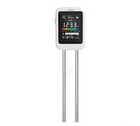 Advokingtap Probador de suelo recargable 6 en 1 con sondas de alta precisión de doble aguja, pantalla LCD Fahrenheit, mide la humedad pH temperatura luz fertilidad