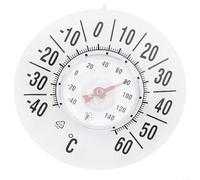 Advokingtap Termómetro de ventana sin batería impermeable monitor de temperatura al aire libre transparente redondo plástico adhesivo para jardín hogar 18 cm