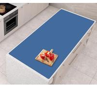 AECHY Alfombrilla de Silicona Extra Grande 120x60x0,2 cm, Tapete de Silicona para Encimera Cocina, Protector Resistente al Calor, Impermeable y Antideslizante, Enviado Enrollado, azul