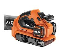 AEG BHBS18-75BL, lijadora de banda inalámbrica profesional, superficie de lijado de 75 mm, velocidad variable, sistema de aspiración de polvo, incluye batería de iones de litio