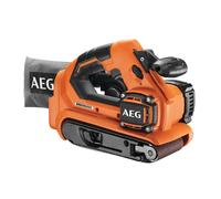 AEG BHBS18-75BL, lijadora de banda inalámbrica profesional, superficie de lijado de 75 mm, velocidad variable, sistema de aspiración de polvo, incluye batería de iones de litio