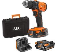 AEG BSB18G4-402C - Taladro percutor (18 V, 60 Nm, mandril de 13 mm, 2 velocidades, incluye 2 baterías de 4 Ah, cargador y maletín de transporte)