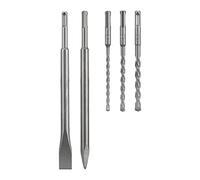 AEG - Kit de 3 brocas SDS+ ∅6/8/10 longitud 160 mm y 2 cinceles (plano x1 y pico x1) - Kit SDS +