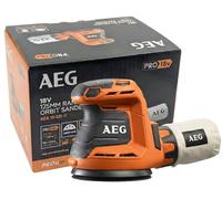 AEG - Lijadora Excéntrica Eléctrica Sin Cable 18V PRO18V - Disco Ø125mm - Velocidad Variable - Sistema de Auto-Agarre - Empuñadura Soft-Grip - BEX18-125-0