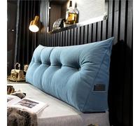 AEHO Almohada de Lectura de Cabecera, Cojin Respaldo Sofa, 3-en-1 Soporte Ergonómico 5 Zonas Protección de Espalda Espesor 20cm EPE Cojín para Cama Sofá Hogar Adultos,Azul,150 * 50 * 20CM