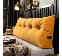 AEHO Almohada de Lectura de Cabecera, Cojin Respaldo Sofa, 3-en-1 Soporte Ergonómico 5 Zonas Protección de Espalda Espesor 20cm EPE Cojín para Cama Sofá Hogar Adultos,Naranja,100 * 50 * 20CM