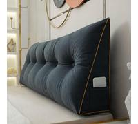 AEHO Almohada de Lectura de Cabecera, Cojin Respaldo Sofa, Muy Suave Cómodo Lavable Soporte Ergonómico de Espalda Lumbar Almohada para el Hogar Cama Sofá Dormitorio Adultos,Azul,150 * 50 * 20CM