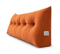 AEHO Almohada de Lectura de Cabecera, Cojines Camarespaldo Cabecero, Muy Suave Cómodo Lavable Soporte Ergonómico Protector de Espalda Cojín para el Hogar Cama Sofá Adultos,Naranja,150 * 50 * 20CM