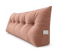 AEHO Almohada de Lectura de Cabecera, Cojines Camarespaldo Cabecero, Muy Suave Cómodo Lavable Soporte Ergonómico Protector de Espalda Cojín para el Hogar Cama Sofá Adultos,Rosado,100 * 50 * 20CM