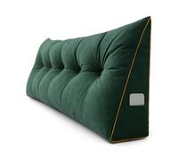 AEHO Almohada de Lectura de Cabecera, Cojines Camarespaldo Cabecero, Muy Suave Cómodo Lavable Soporte Ergonómico Protector de Espalda Cojín para el Hogar Cama Sofá Adultos,Green 02,120 * 50 * 20CM