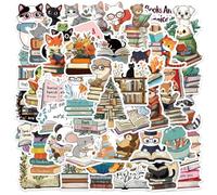 AEKZOX 100 Pegatinas Aesthetic Bookish, Stickers Impermeables de Anime para Portátil, Diario, Kindle, Maleta, Macbook, Moto, Casco, Scrapbook Aesthetic y Accesorios para Book Journal
