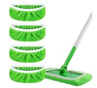 AEKZOX 4 piezas para Swiffer Sweeper Mopa Microfibra Lavable Kit, Almohadillas Reutilizables y Recambio Limpieza en Seco y Húmedo, Gamuza Atrapapolvo y Paño de Repuesto para Suelos Duros y de Madera