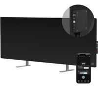 AENO LED Premium Eco Panel Calefactor Infrarrojos 700W - Calefacción inteligente de bajo consumo con termostato y WiFi, vidrio templado, montaje mural o suelo, diseño moderno, Reddot 2023, Negro