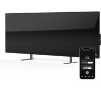AENO Premium Eco Panel Calefactor Infrarrojos 700W - Calefacción inteligente de bajo consumo con termostato y WiFi, vidrio templado, montaje mural o suelo, diseño moderno, Reddot 2023, Negro