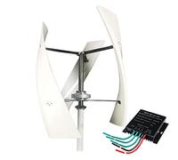 Aerogeneradores 220V con Controlador de Carga a Prueba de Agua 3 aspas para Uso doméstico Aerogenerador Vertical, 3000W Sin Ruido Aerogenerador Vertical de levitación magnética Vertical (Blanco) (220