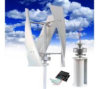 Aerogeneradores Turbina Vertical - 16000W Turbina Eólica Vertical Kit Completo,Generador De Viento Con Controlador, Generador energía eólica Kit 12V 24V 48V 110V 220V(White,48V)