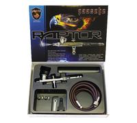 Aerógrafo Paasche Raptor Set 0.25mm 0.38mm 0.66mm, Cuerpo cromado y un mango de aluminio anodizado, Detalles de alto nivel, Rosca de boquilla reforzada para evitar roturas, Mango Pre-Ajuste: con regul
