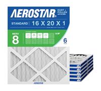 Aerostar MERV 8 - Filtro de aire plisado de 16 x 20 x 1 pulgadas, caja de 6, fabricado en los Estados Unidos