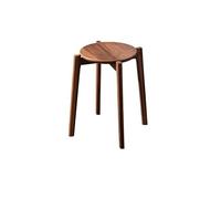 AERTSDFGT Taburete Pequeño Taburete de Madera Nogal Negro, Taburete Mesa Centro for Sala Estar, Dormitorio, tocador, Cuadrado Maquillaje Simple(A)