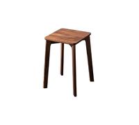 AERTSDFGT Taburete Pequeño Taburete de Madera Nogal Negro, Taburete Mesa Centro for Sala Estar, Dormitorio, tocador, Cuadrado Maquillaje Simple(B)