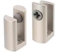 AERZETIX - C41653 - Juego de 2 patas soporte portacristales para vidrio espejo 3-8mm - pinza de cristal en forma de media luna - consola de ducha - acabado satinado