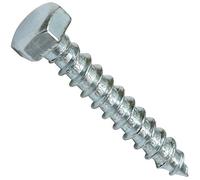 AERZETIX - C44554 - Juego de 50 - Tornillos para madera/tirafondos M5x30mm - con cabeza hexagonal 6 lados - DIN571 - en acero galvanizado - montaje fijación marco de madera contrachapado aglomerado