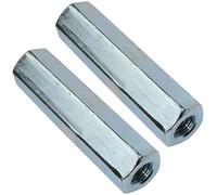 AERZETIX C49588 Tuercas Acoplamiento Hexagonales Largas M6x40mm | Juego de 2, Tuerca de extensión prolongador, Acero al carbono, Rosca métrica