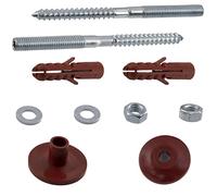 AERZETIX - C65160 - Kit de fijación en pared para lavabo suspendido sanitario tornillo M8x110mm - espárragos roscados - taco Ø10x50mm - kit de montaje fregadero trabajos fijación fontanería