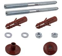 AERZETIX - C65237 - Kit de fijación en pared para lavabo suspendido sanitario tornillo M10x140mm - espárragos roscados - taco Ø14x75mm - kit de montaje fregadero trabajos fijación fontanería