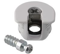 AERZETIX - C65768 - Juego de 30 herrajes de montaje excéntricos para empotrar + 30 espárragos Ø6x20mm - para panel de 18mm - en acero - color blanco - carpintería mueble madera MDF melamina armario