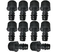 AERZETIX - Juego de 10 Adaptadores/Racores Machos Acanalados Ø16mm x 3/4'' para Manguera de Goteo Rosca Exterior - Conector de Plástico para Sistema de Riego/Aspersión
