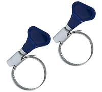 AERZETIX - Juego de 2 Abrazaderas de Sujeción de Mano 16-27mm - Anchura de Banda 9mm - en Acero - Color Plata - para Manguera Tubo Flexible Semi-flexibles de Agua Piscina