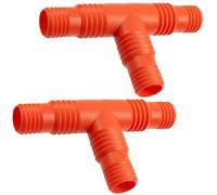 AERZETIX - Juego de 2 Conectores Distribuidores Reductores Estriados en T 3/4'' y 1'' para Manguera de Riego con Diámetro Interior ∅19 y ∅25mm de Plástico Unión Racor Equipos Jardinería