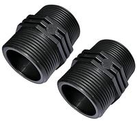 AERZETIX - Juego de 2 - Pezón Igual con Racor Roscado en Plástico - Doble Rosca Macho/Macho - 1 1/2"x1 1/2" - PN 6 Bares - Racores de Compresión Conexión para Atornillar