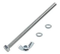 AERZETIX - Kit de 10 pernos M6x100mm con cabeza hexagonal + 20 arandelas planas + 10 tuercas mariposa M6 | en acero