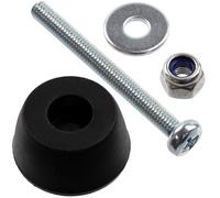 AERZETIX - Kit de 12 Patas de Muebles Redondas Ø16x7.8mm en Caucho Negro + 12 Tornillos de Metal M3x30mm + 12 Tuercas de Bloqueo M3 + 12 Arandelas Anchas para Perno M3