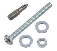 AERZETIX Kit de fijación M5x50 mm / 20 tornillos para metal / 20 tuercas hexagonales / 40 arandelas planas / 1 punta 1/4 PZ2