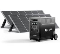 AFERIY Estacion de Energia Portatil 3600W Con 2 Paneles Solares de 400 W, Generador Electrico Solar 3840Wh Portable Power Station LiFePO4 Generadores Emergencias 3x230V Potencia de Salida 7200W Pico