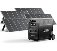 AFERIY Estacion de Energia Portatil 3600W Con 4 Paneles Solares de 400 W, Generador Electrico Solar 3840Wh Portable Power Station LiFePO4 Generadores Emergencias 3x230V Potencia de Salida 7200W Pico