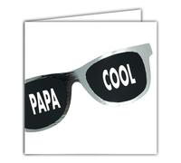 AFIE 22249 Tarjeta cuadrada para un PAPA COOL Gafas de sol plateadas brillantes de moda - con sobre blanco 15 x 15 cm - Cumpleaños o Día del Padre - Creación de impresión - Fabricación francesa